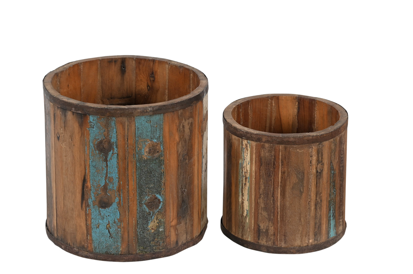 Vintage Recycled Wood Buckets