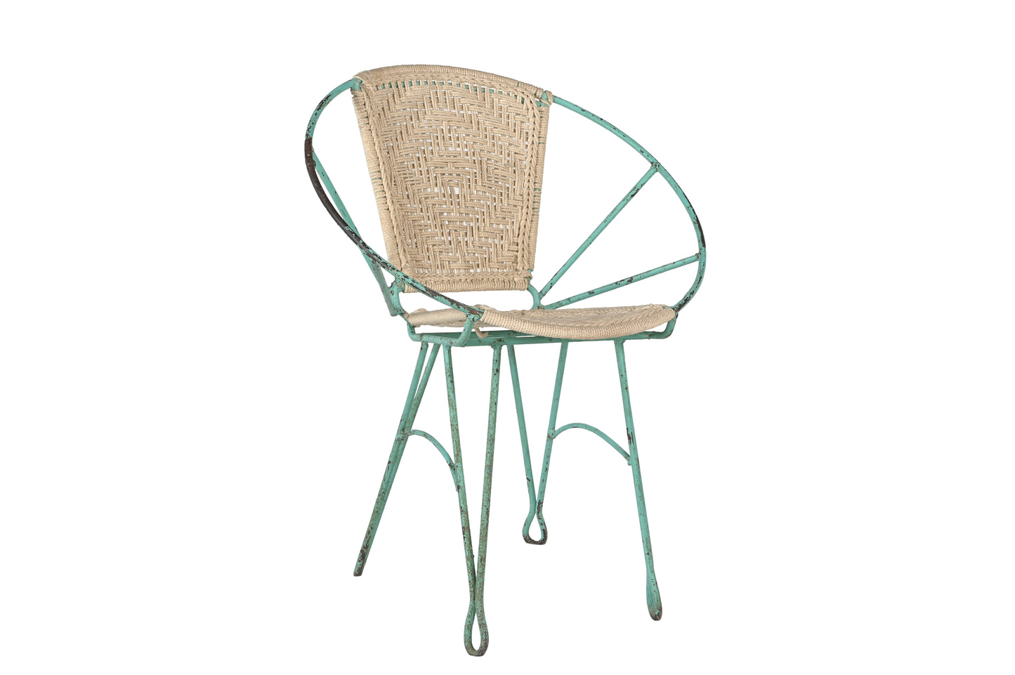 Vintage Iron Natural Rope Chair
