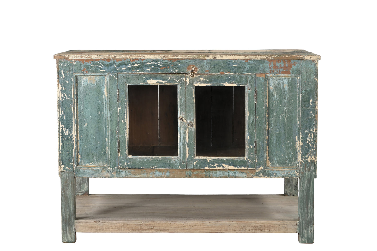 Vintage Teak Glass SideBoard Cabinet