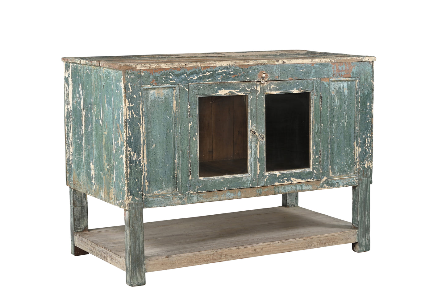 Vintage Teak Glass SideBoard Cabinet