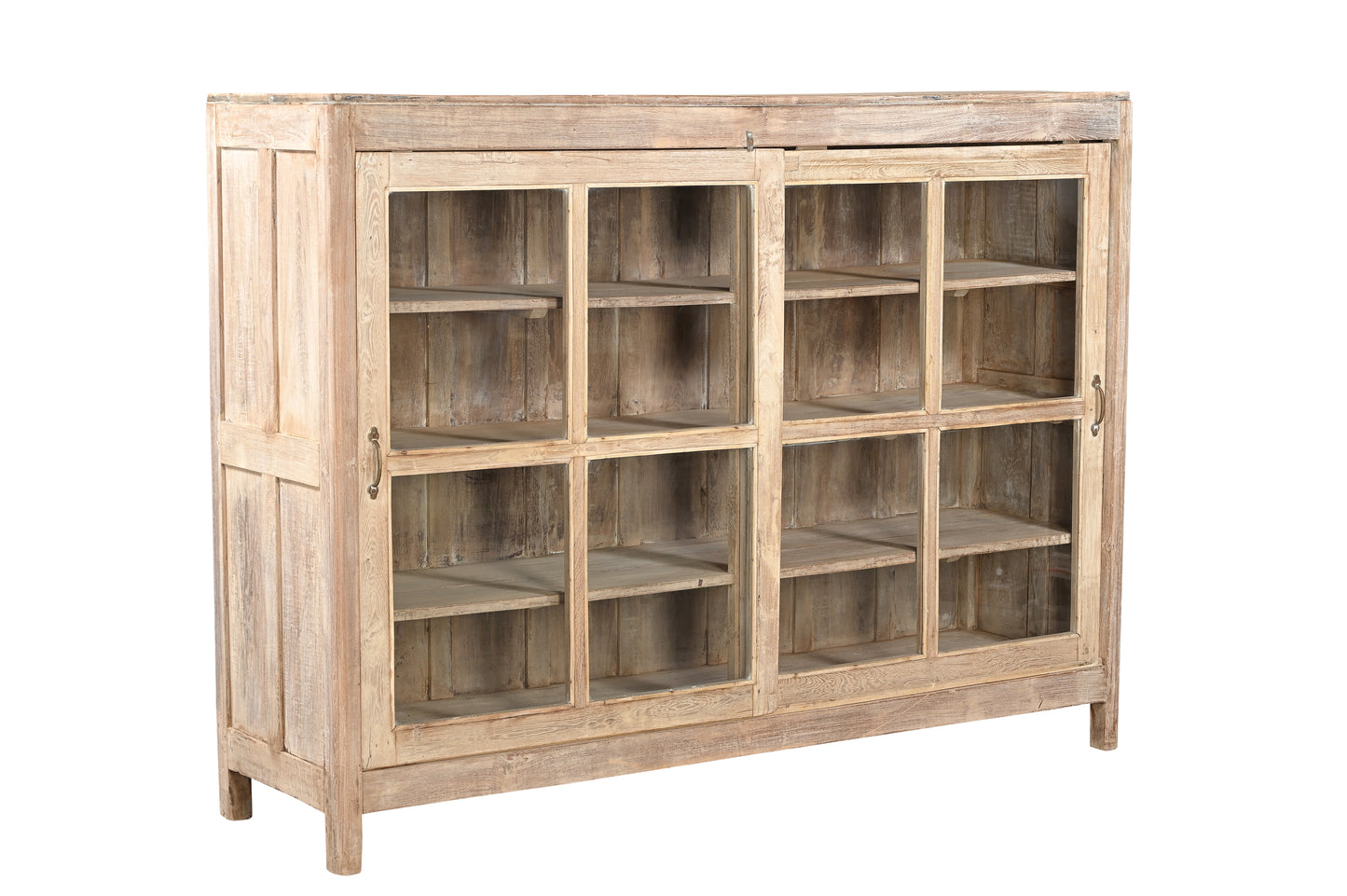 Vintage Teak Wood and Glass Display Cabinet