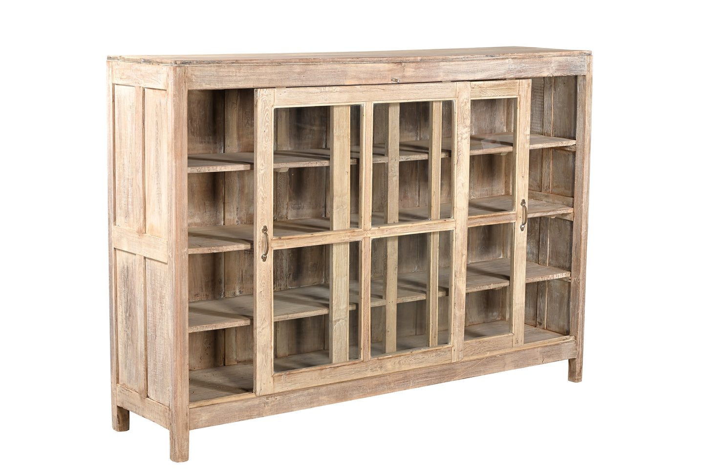 Vintage Teak Wood and Glass Display Cabinet