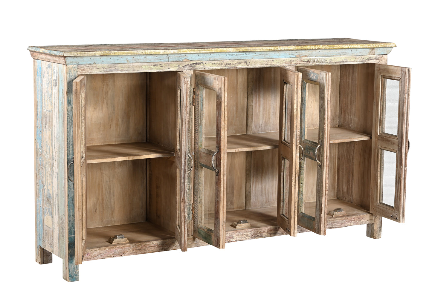 Recycled Wood Glass Sideboard