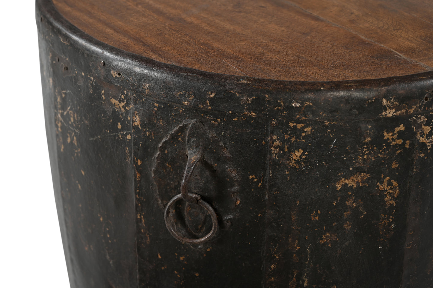Vintage Iron Teak Side Table
