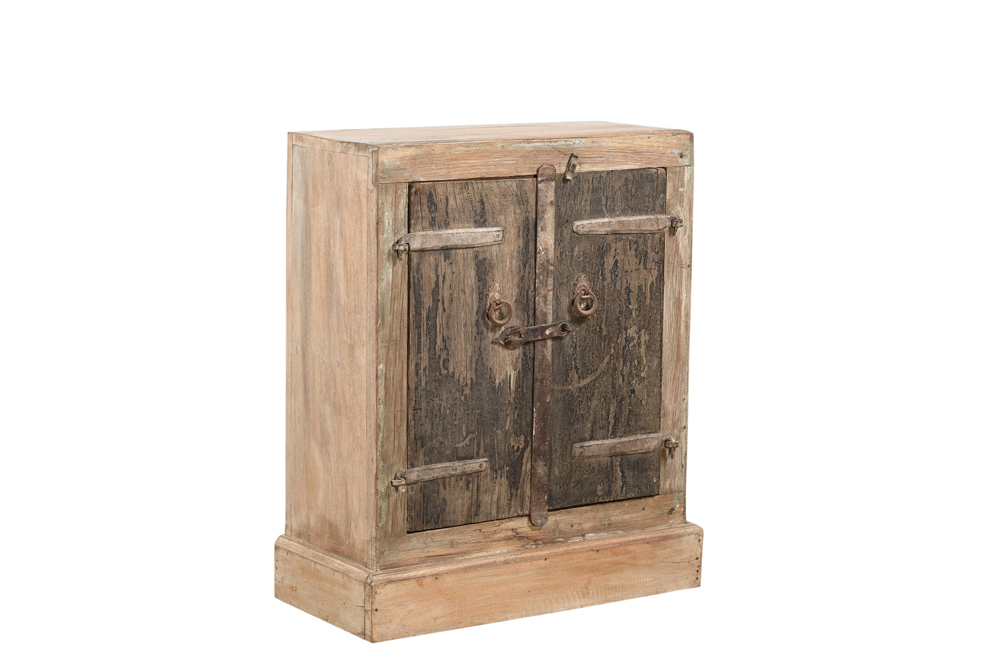 Vintage Teak, Recycled Wood and Iron Cabinet