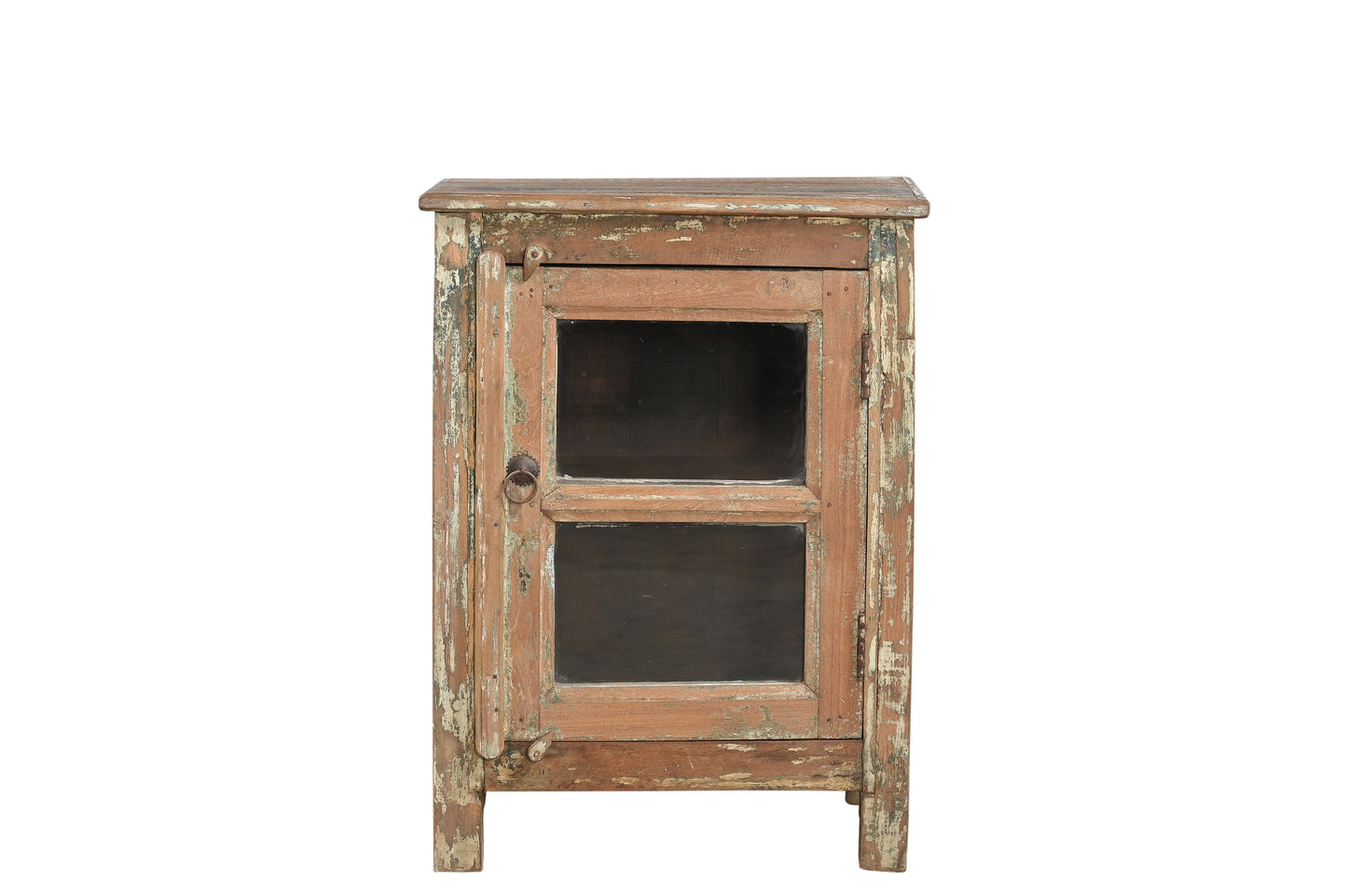 Vintage Teak Glass Side Cabinet