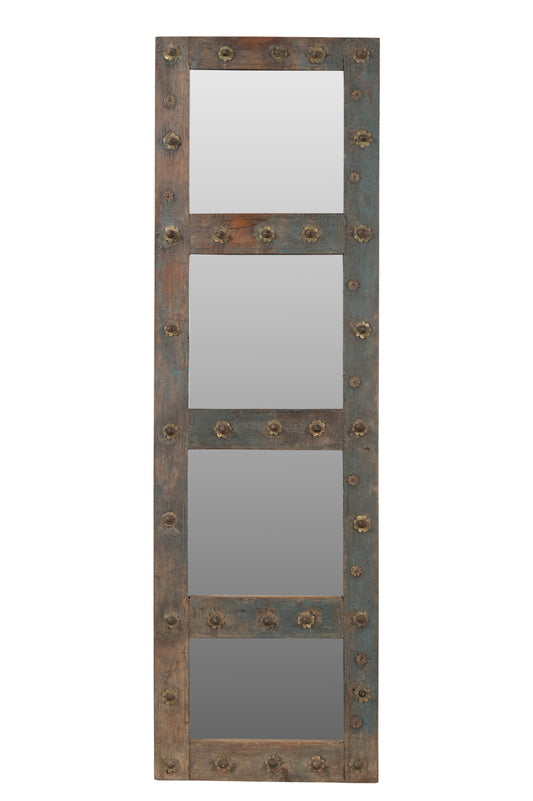 Recycled Wooden Mirror Fitted Wall Panel