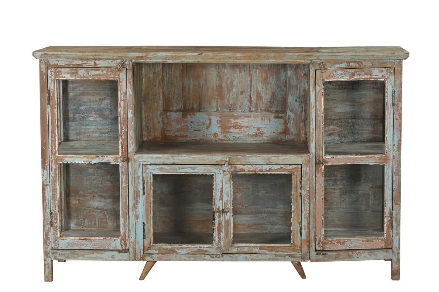 Vintage Teak Glass Display Sideboard
