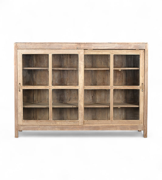 Vintage Teak Wood and Glass Display Cabinet