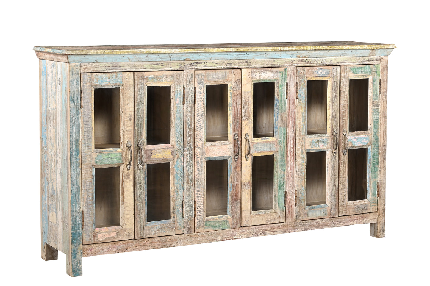 Recycled Wood Glass Sideboard