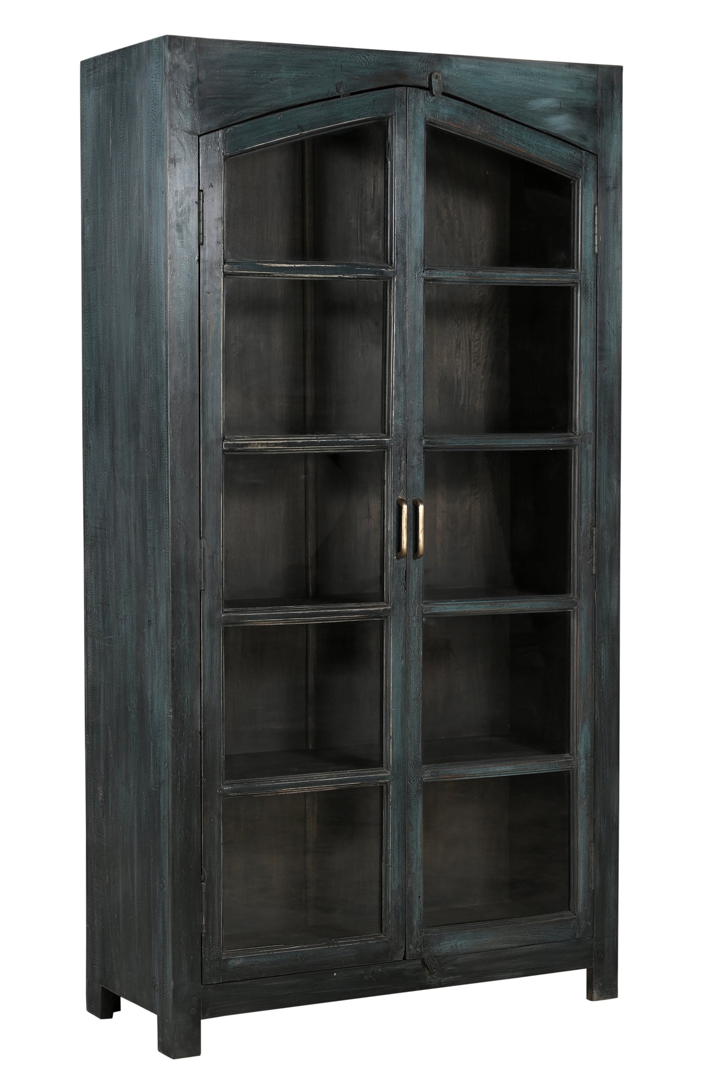 Vintage Teak Wood and Glass Display Cabinet