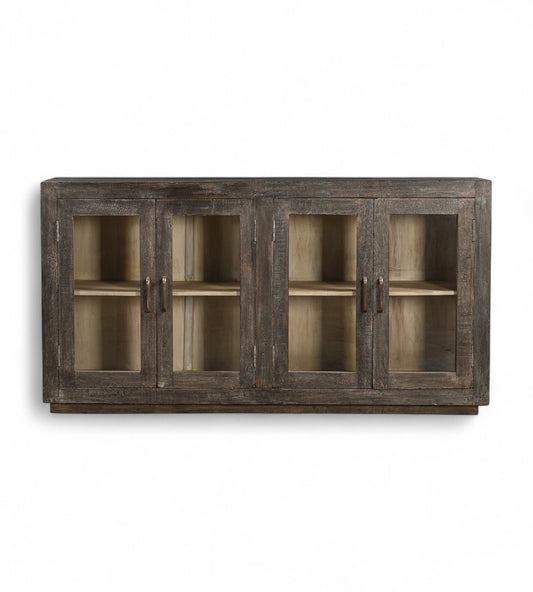Mango Wood Glass Sideboard